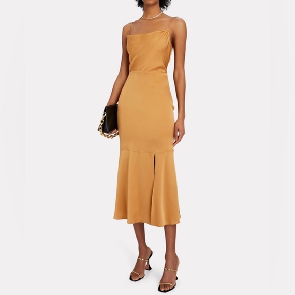 Intermix Paris Silk Cowl-Neck Midi Dress - Picture 2 of 9